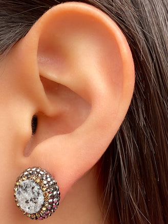 Par Mini Piedra Jaspeada