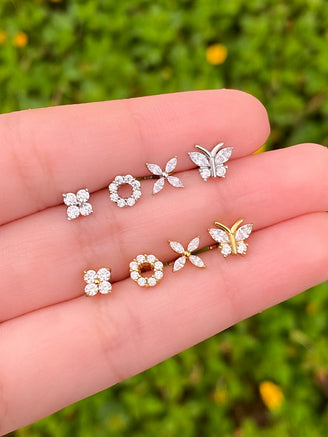 Aretes Primera Perforacion Acero Inoxidable