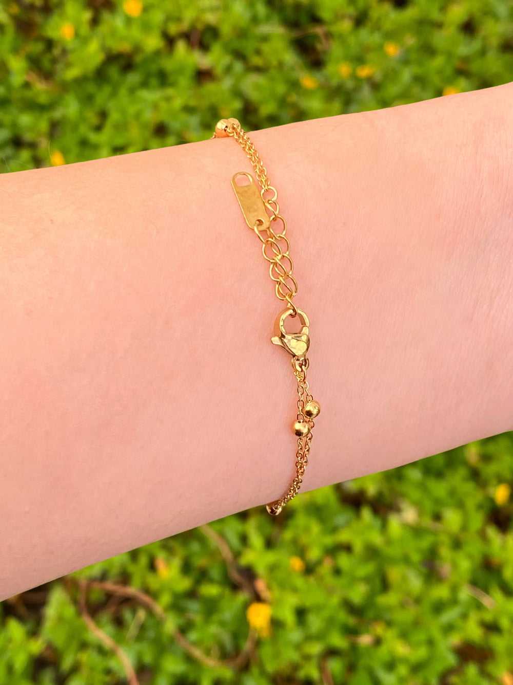Pulsera Doble Con Bolitas
