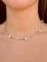 Collar Chaquiras Rainbow Con Perlas