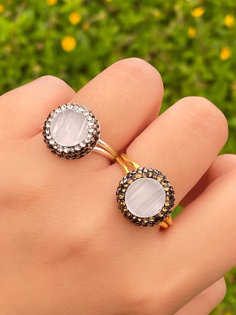 Anillo Con Piedra Selenita