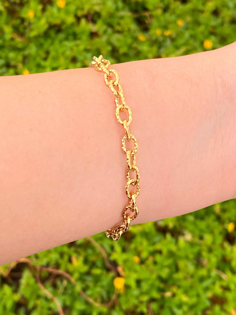 Pulsera Eslabones Ovalados Con Textura