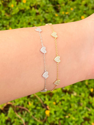 Pulsera Corazones Con Zirconias
