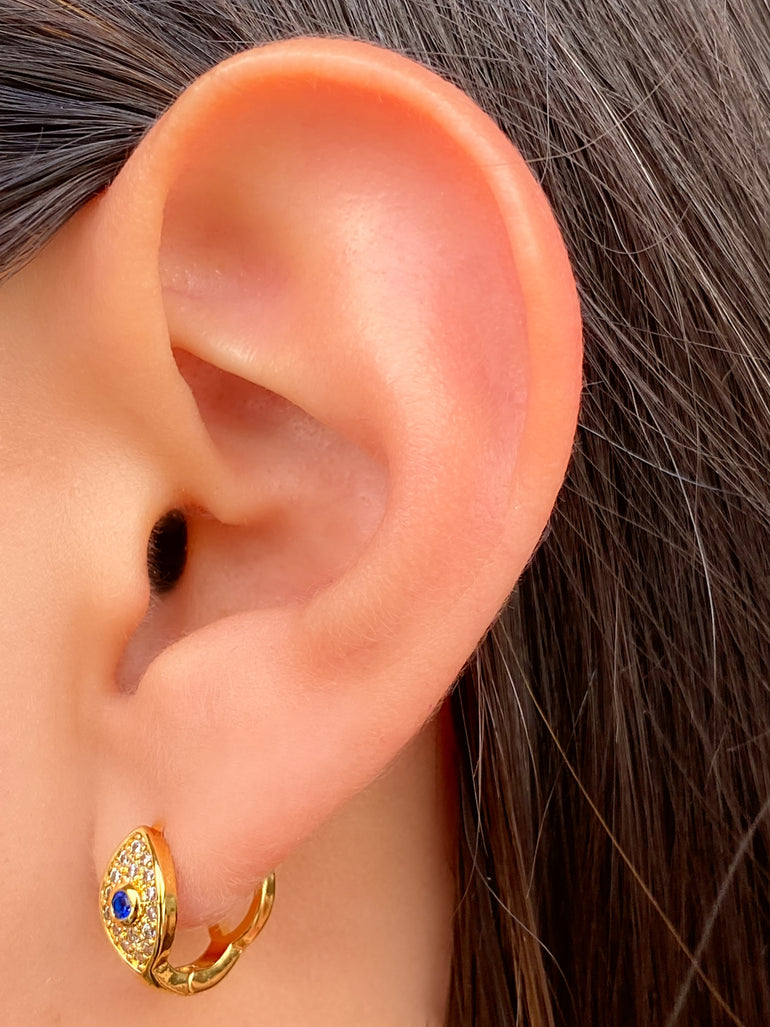 Par Arracada Ojo Azul Con Zirconias