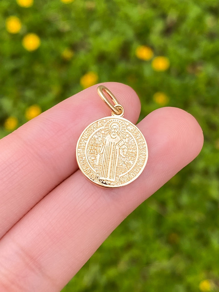 Dije San Benito 14 mm Oro 14k