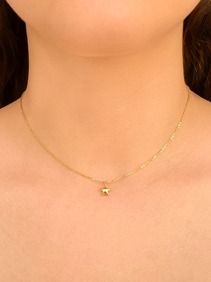 Collar Con Estrella Oro 14k