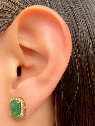 Par Arete Baguette Esmeralda Diamante 0.25 Ct