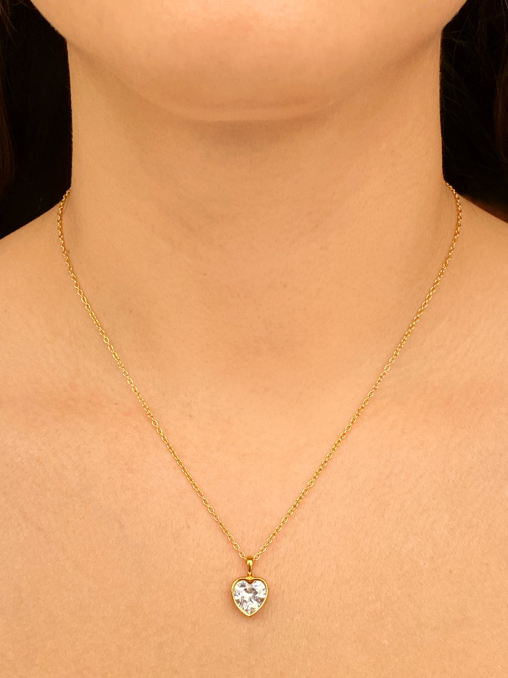 Collar Con Dije Corazon Zirconia