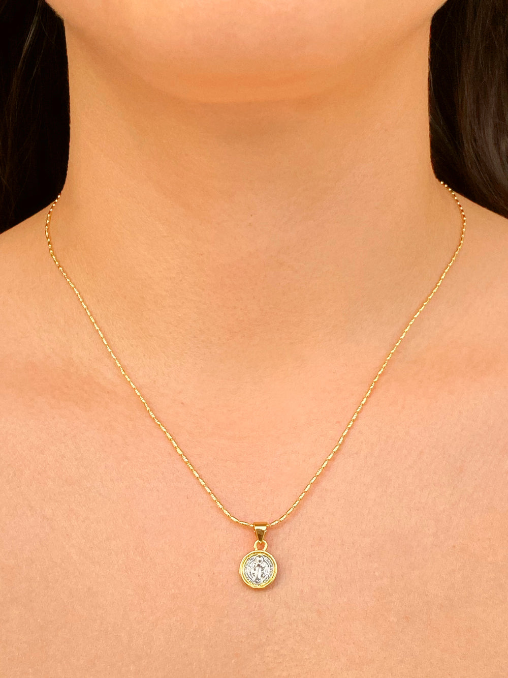 Collar Con Dije San Benito Combinado