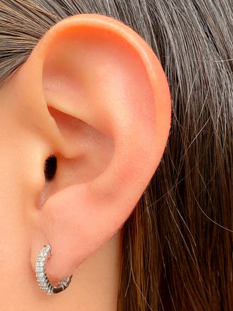 Par Arracada Plateada Diamante 0.20 Ct