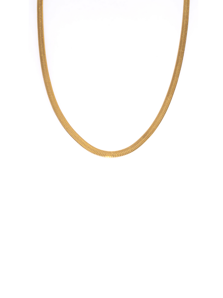 Collar Dorado Cadena Planchada 4 mm