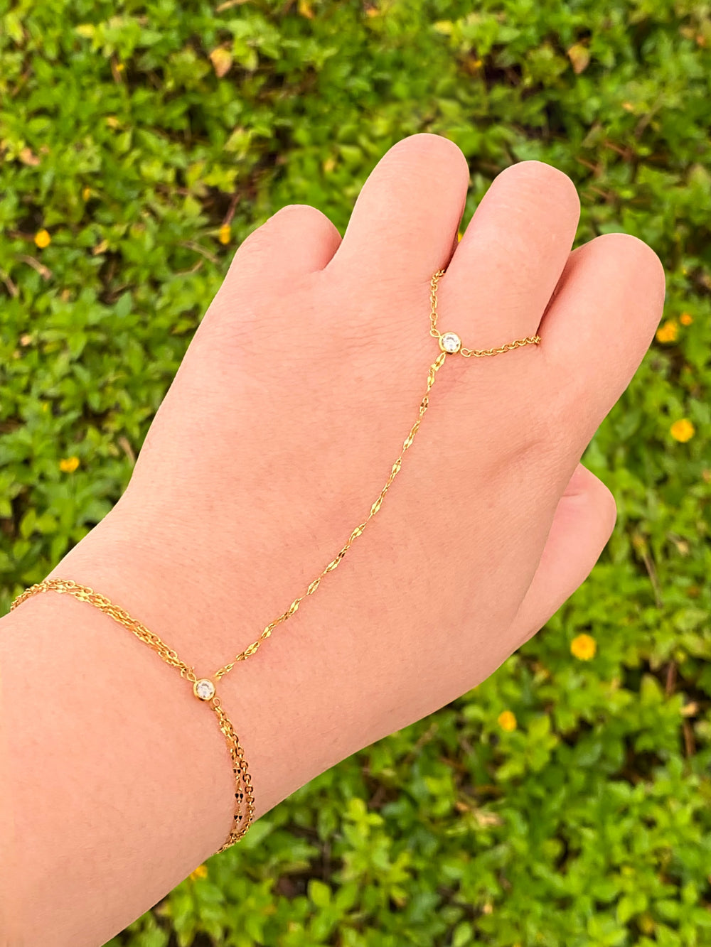 Pulsera Doble Zirconia Con Anillo