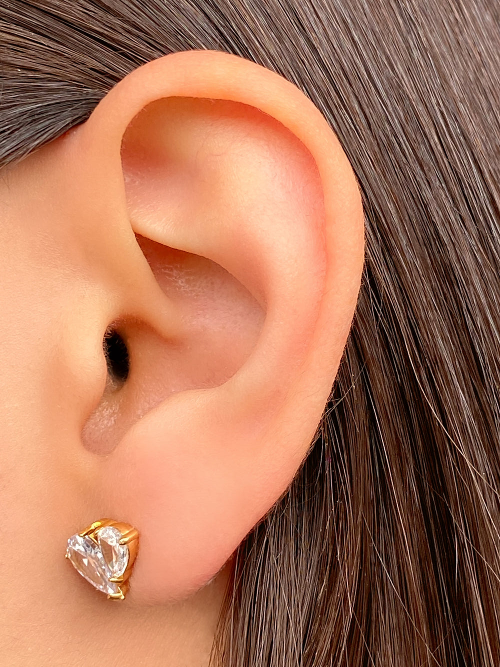 Par Arete Doble Zirconia Ovalada