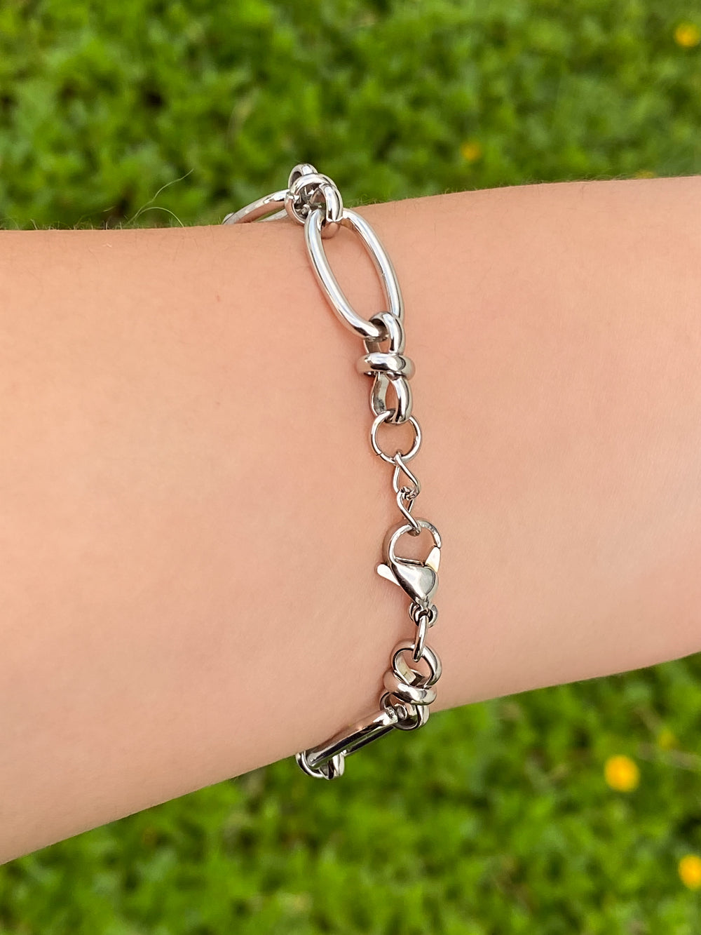 Pulsera Eslabones Plateado Chunky