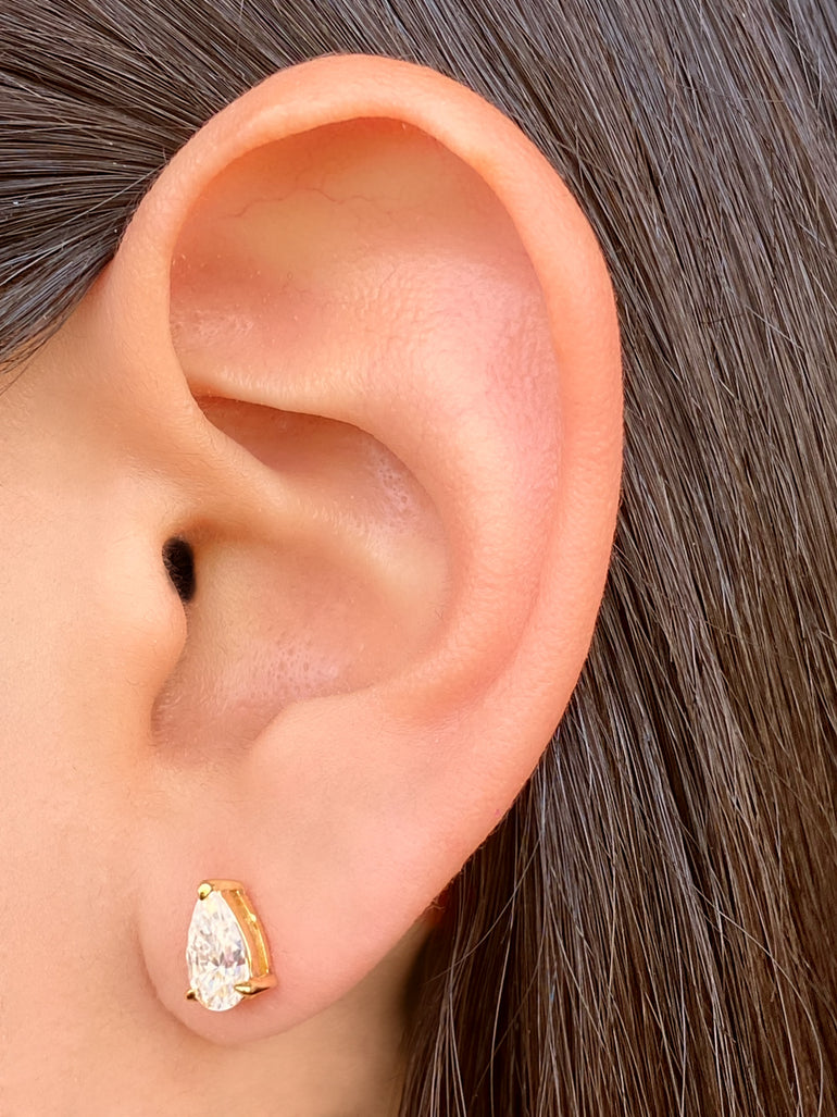 Par Arete Moissanita Corte Pera 2 CT
