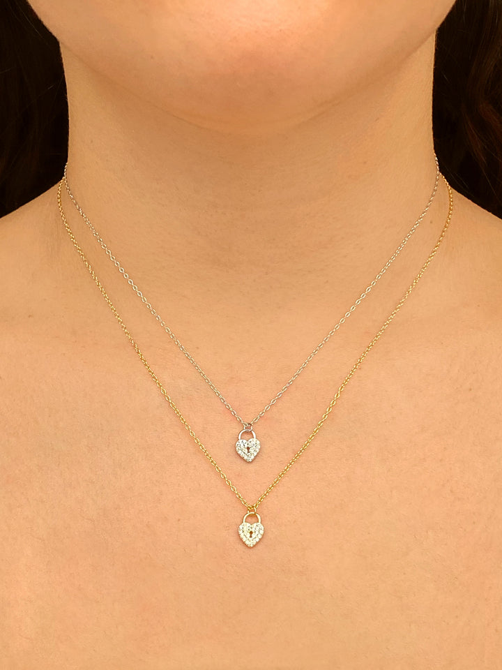 Collar Dije Mini Corazon Candado