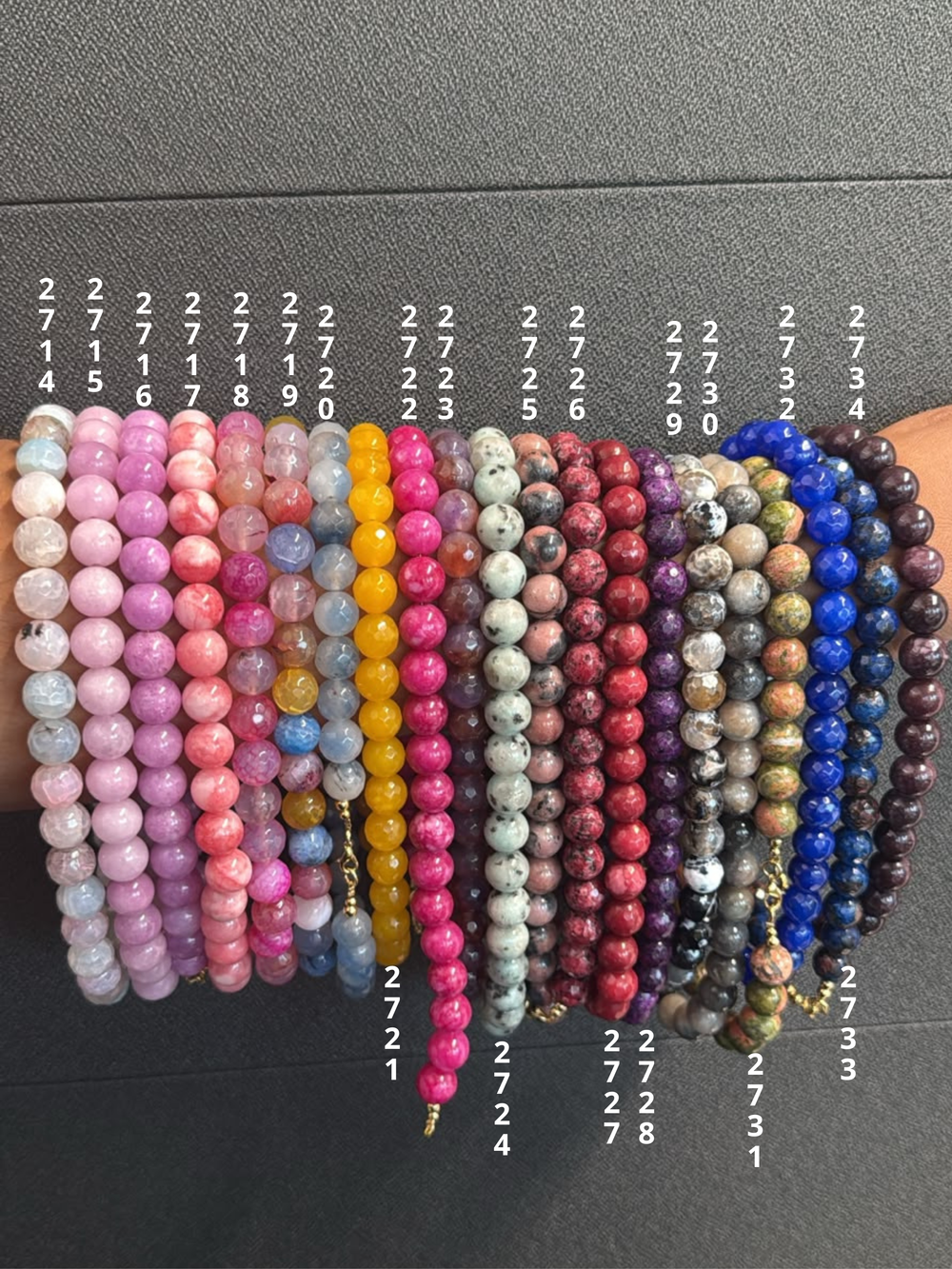Choker Bolitas Piedra Natural 12 mm