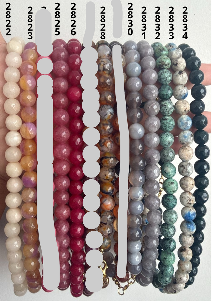 Collar Bolitas Piedra Natural 10 mm