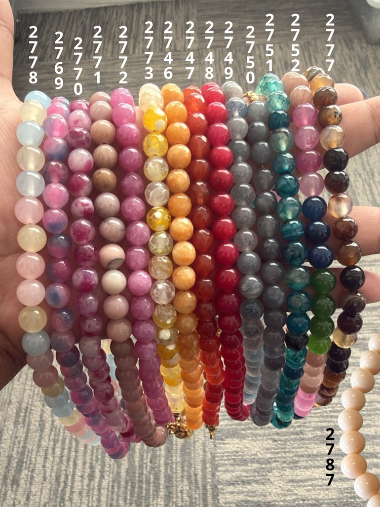 Choker Bolitas Piedra Natural 8 mm