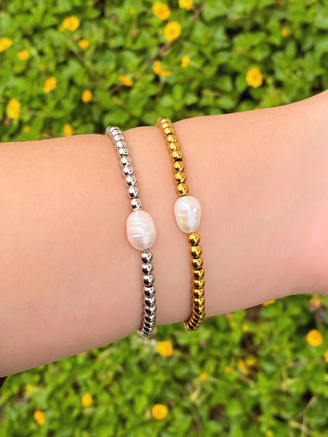 Pulsera Bolitas Con Perla