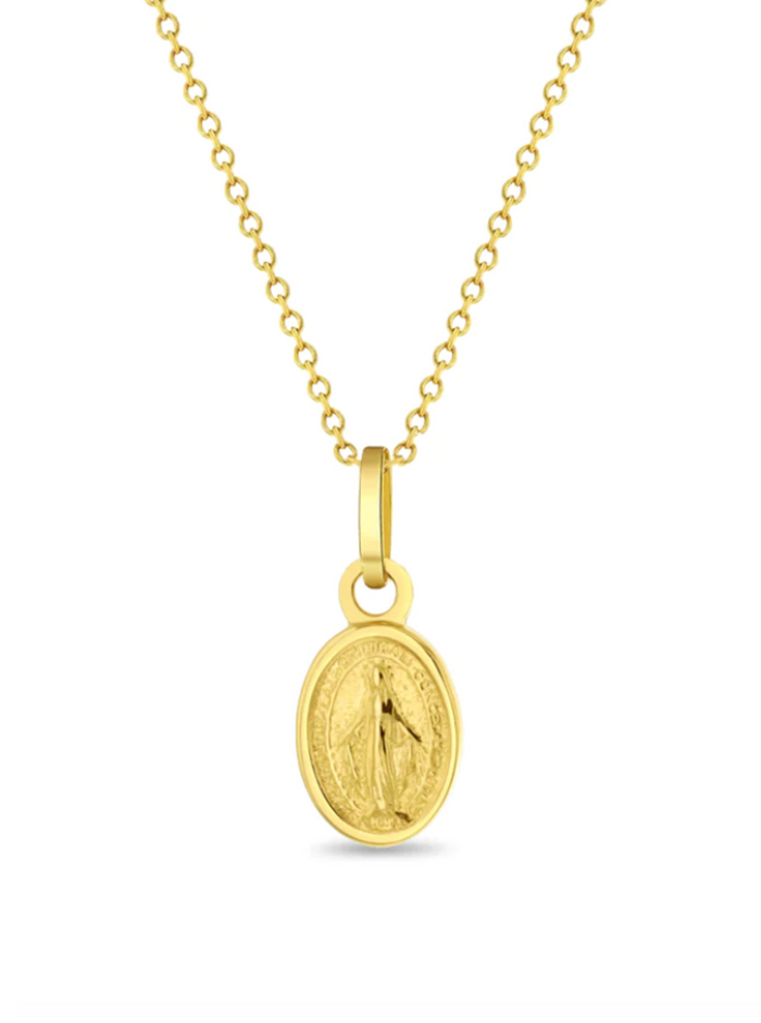 Collar Medalla Virgen Oro 14k