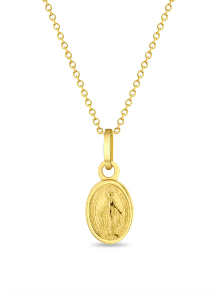 Collar Medalla Virgen Oro 14k