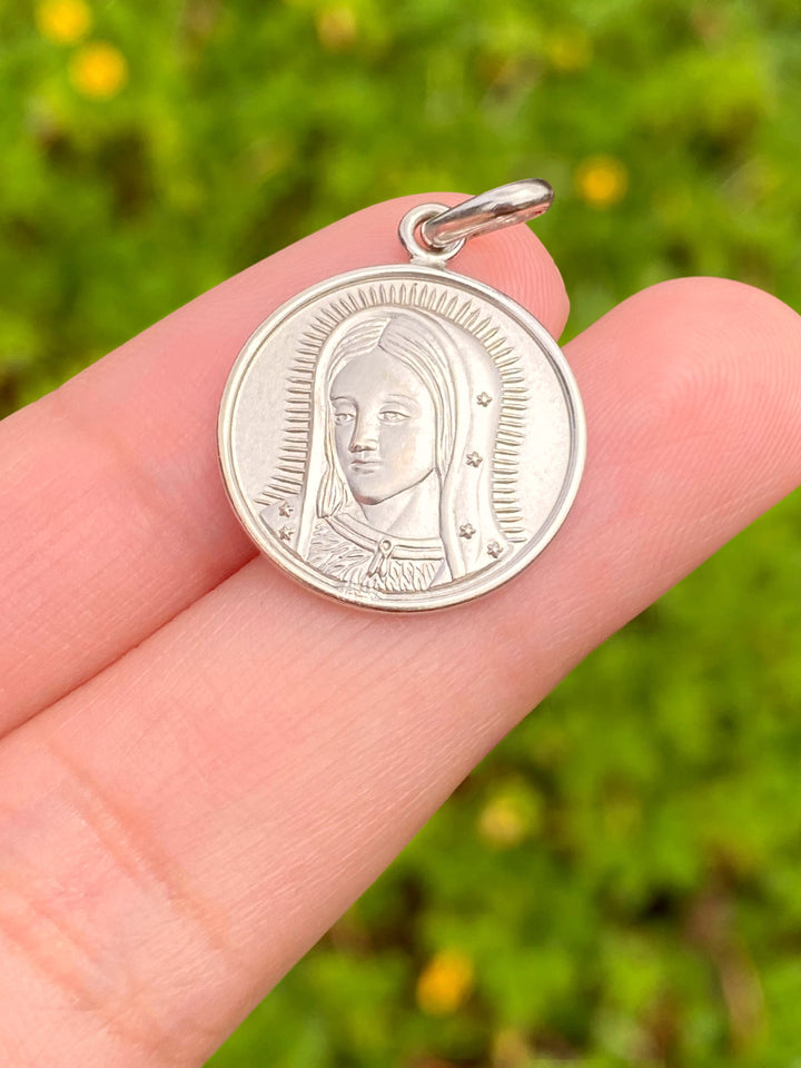 Dije Circular Virgen de Guadalupe 20 mm Oro 14k