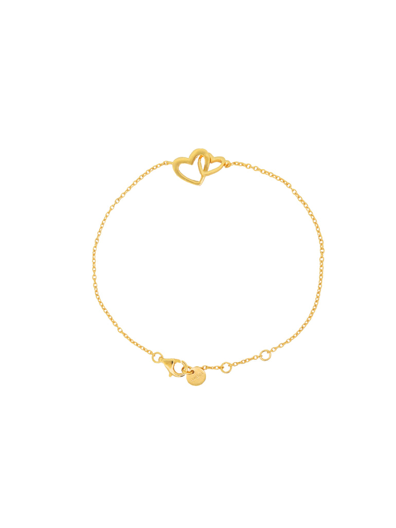 Pulsera Doble Corazon Enlazado