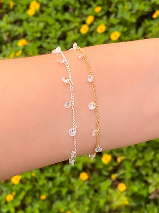 Pulsera Con Zirconias Colgando