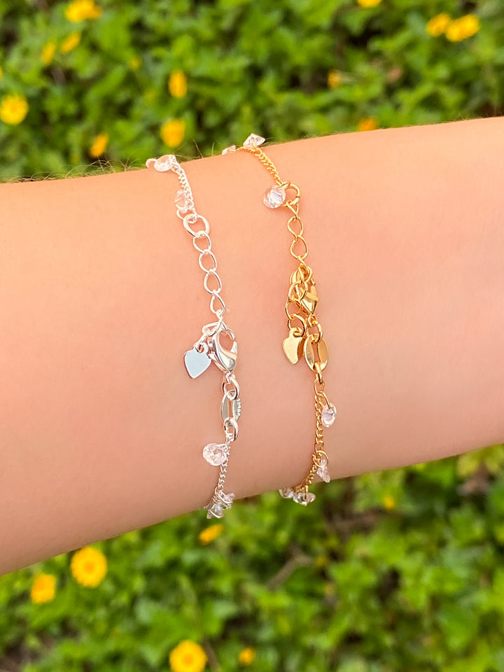 Pulsera Con Zirconias Colgando