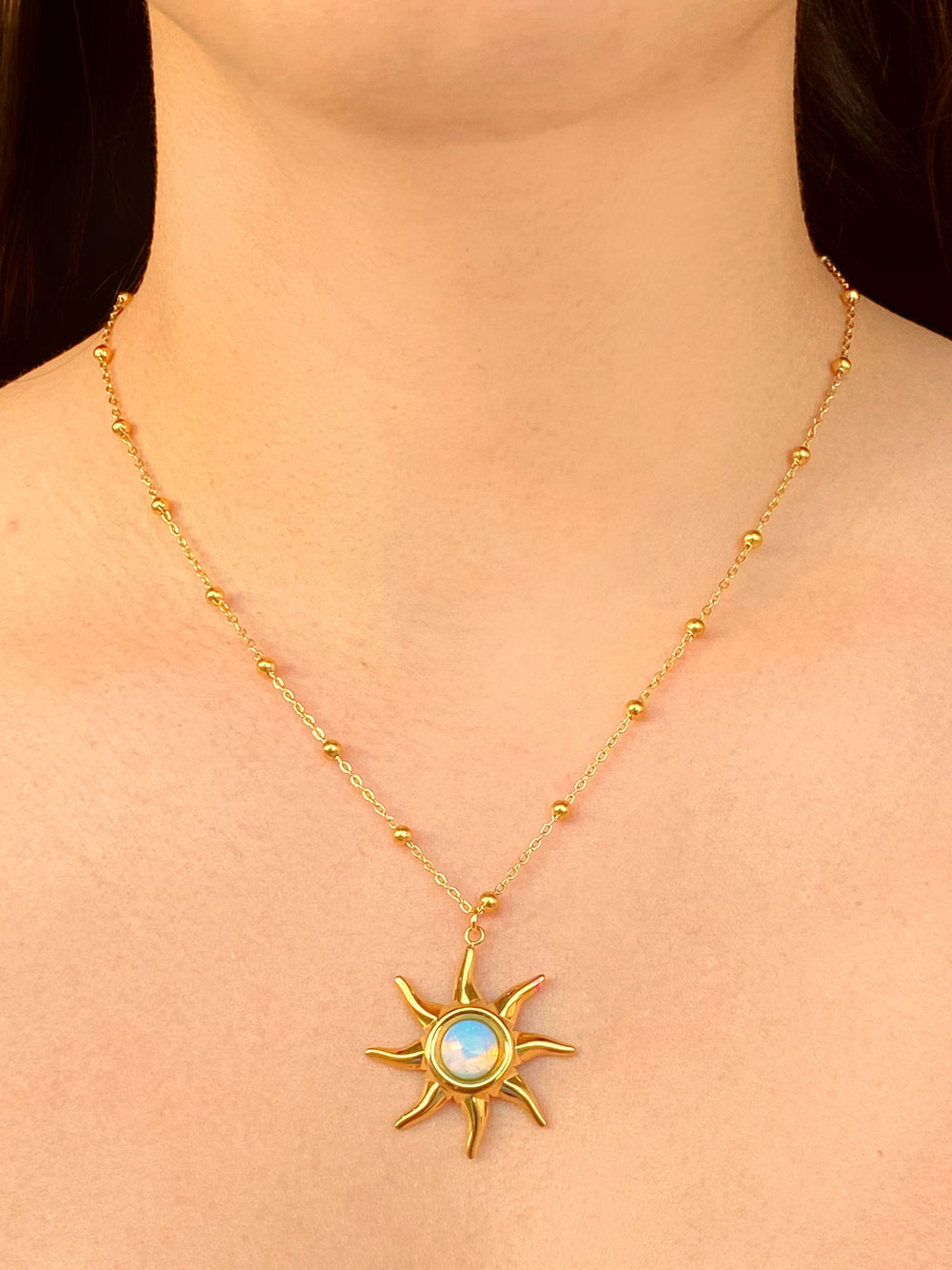 Collar Bolitas Dije Sol