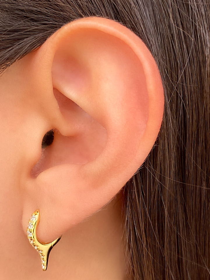 Par Arracada Pico Con Zirconias