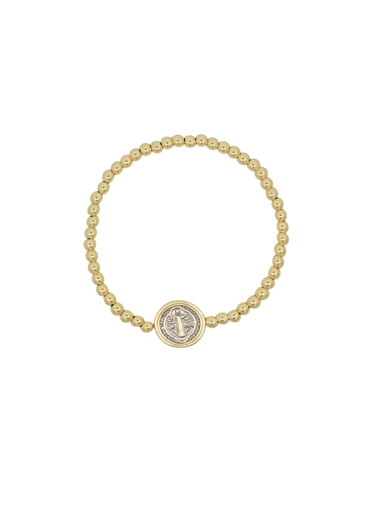 Pulsera San Benito Bolitas Doradas