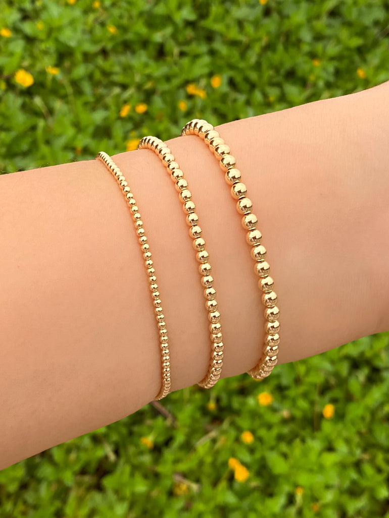 Pulseras Bolitas Doradas Gold Filled