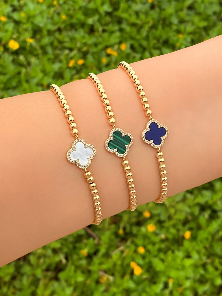 Pulsera Con Trebol Gold Filled