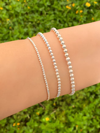 Pulsera Bolitas Plateadas