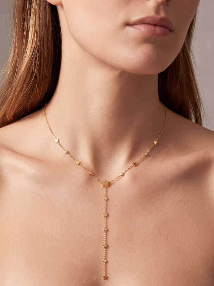 Collar Corbatin Con Estrellas Y Zirconias