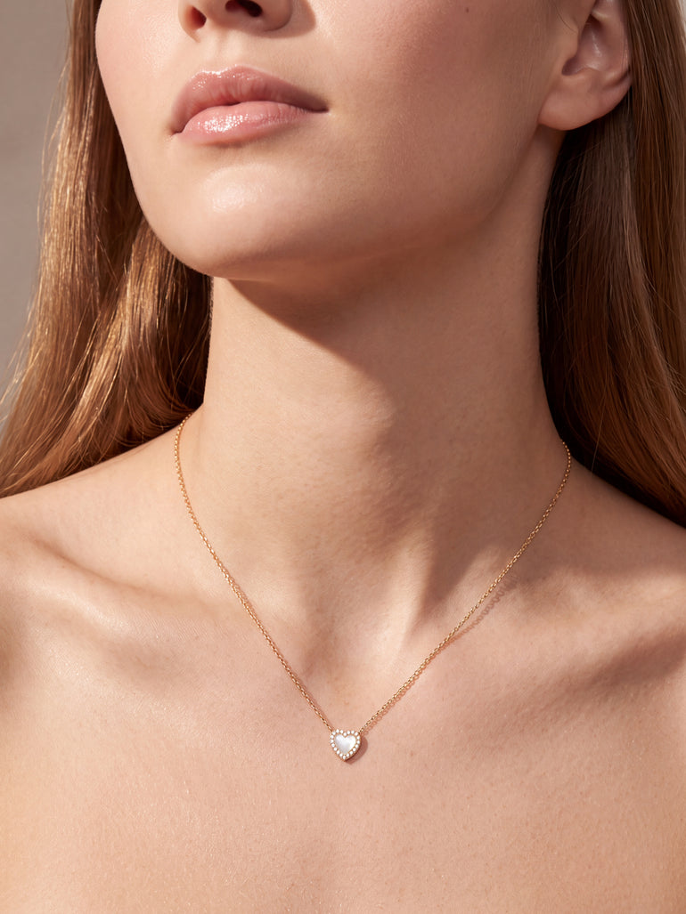Collar Dije Corazon Madre Perla