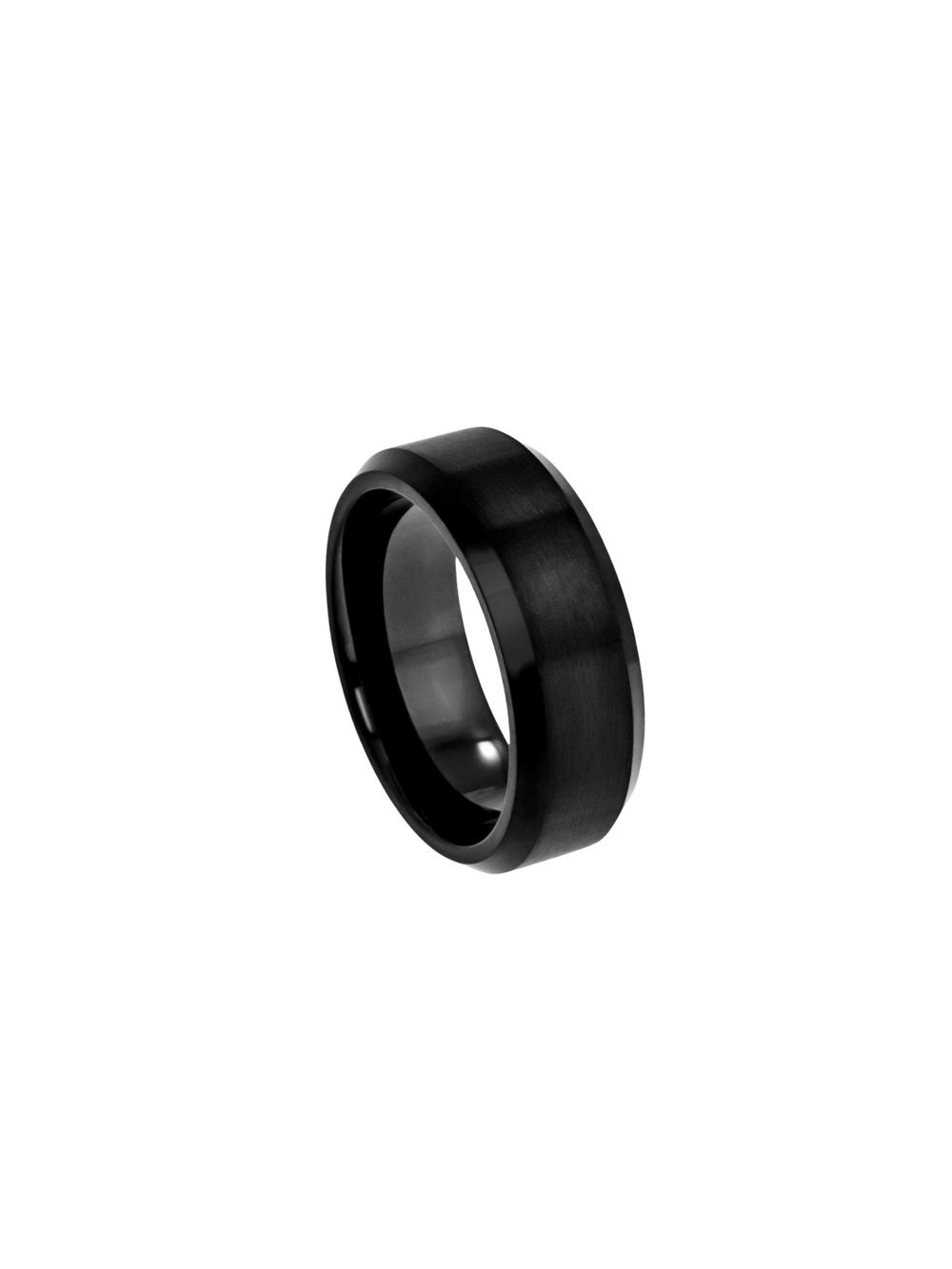 Anillo Negro Cepillado 8 mm