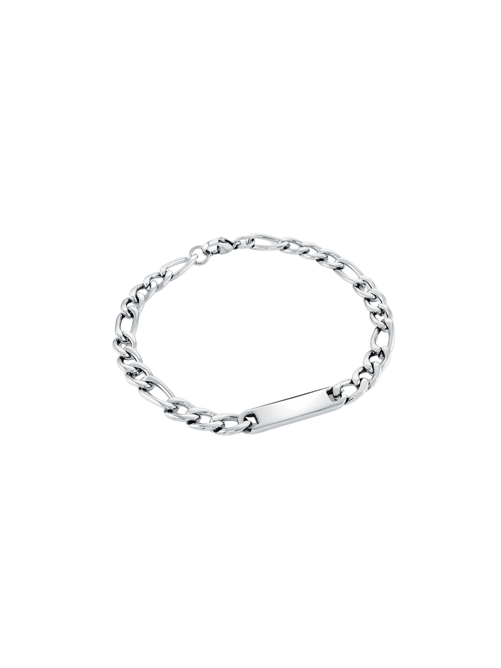 Pulsera Eslabon Figaro 6 mm Con Placa