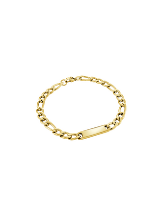 Pulsera Eslabon Figaro 6 mm Con Placa