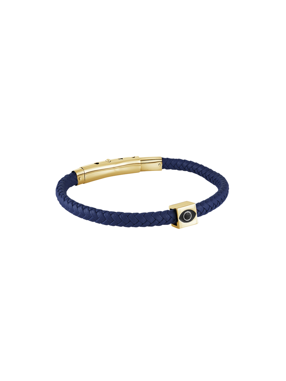 Brazalete Piel Azul Con Ojo Cuadrado