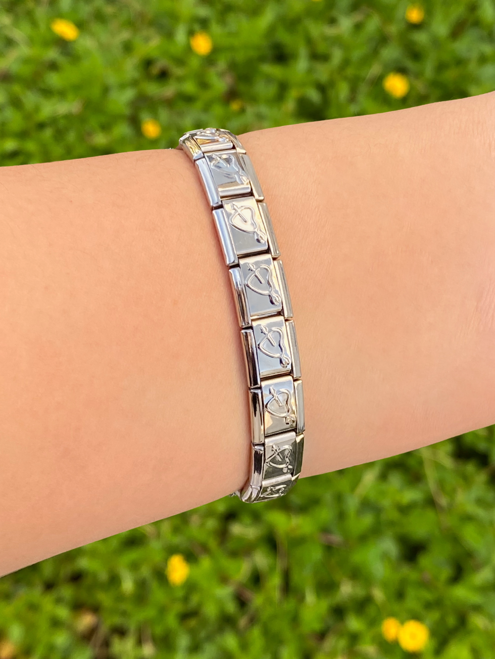 Pulsera Italiana Corazon Con Flecha