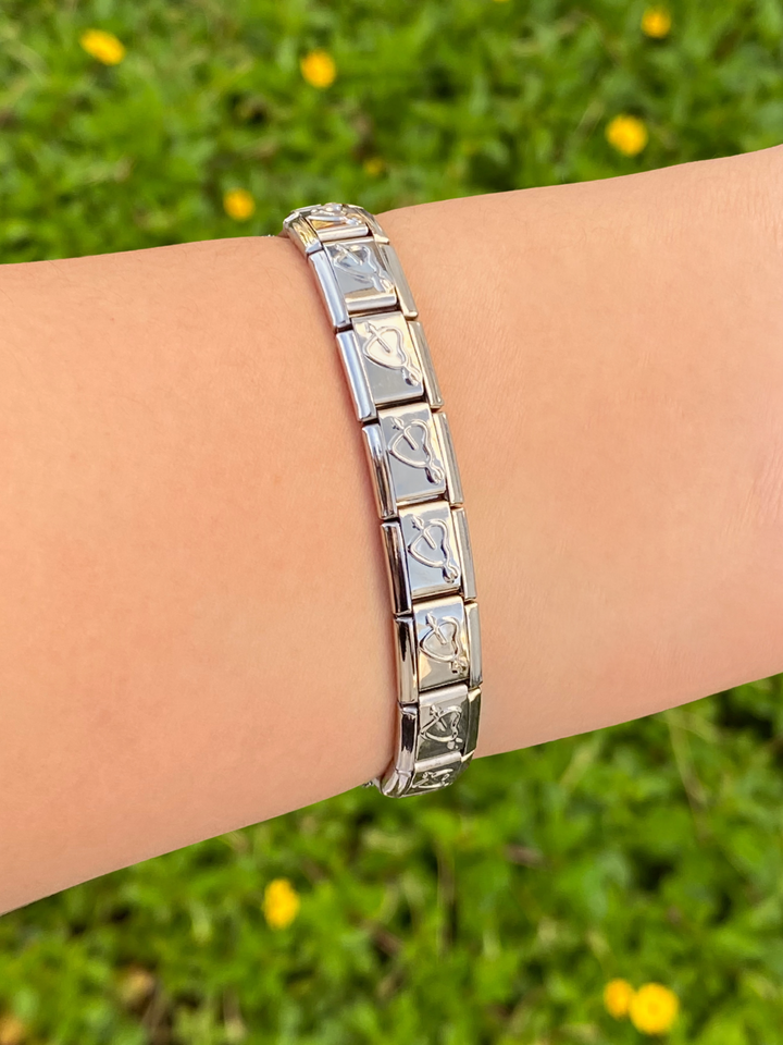 Pulsera Italiana Corazon Con Flecha