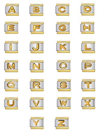 Charm Inicial Con Borde Dorado