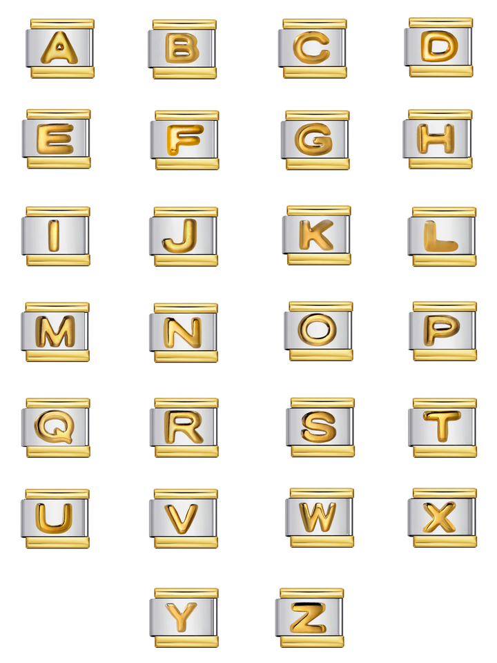 Charm Inicial Con Borde Dorado