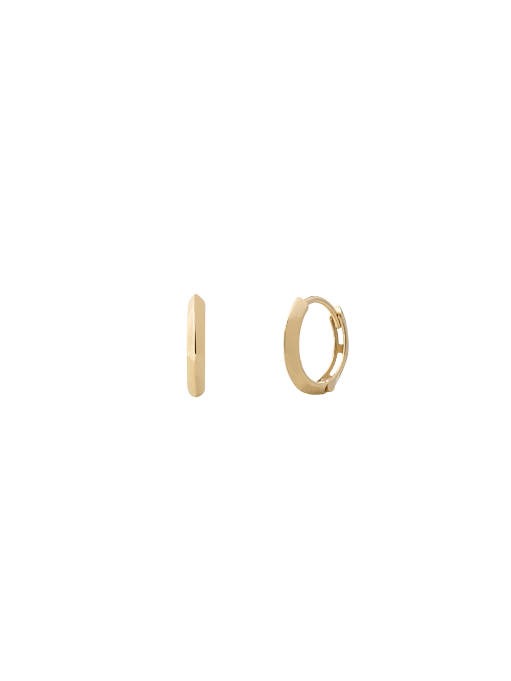 Arracada Dorada Lisa 11 mm Oro 14K