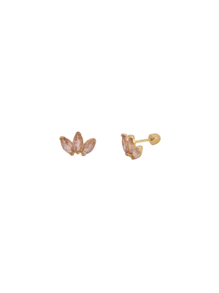 Broquel Triple Zirconia Oro 10k