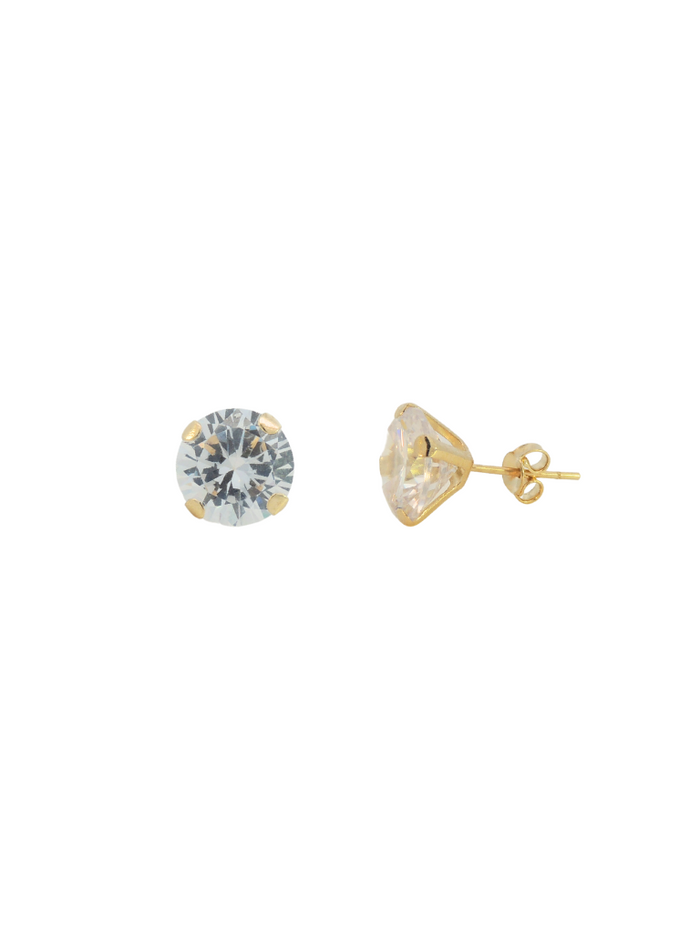 Par Arete Zirconia Blanca Oro 10k