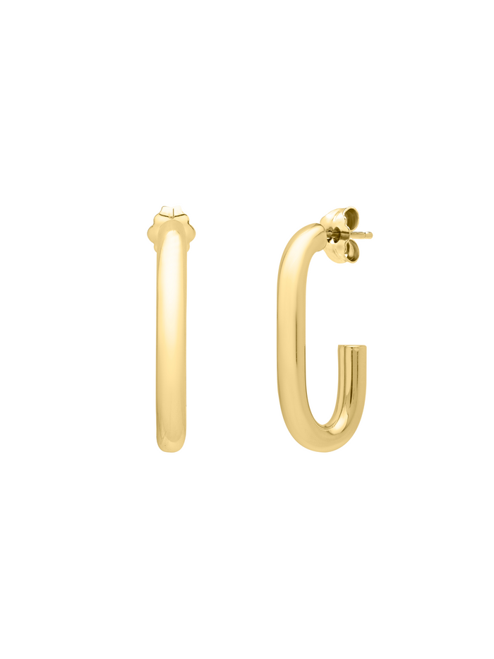 Par Semi Arracada Forma de U Oro 14k